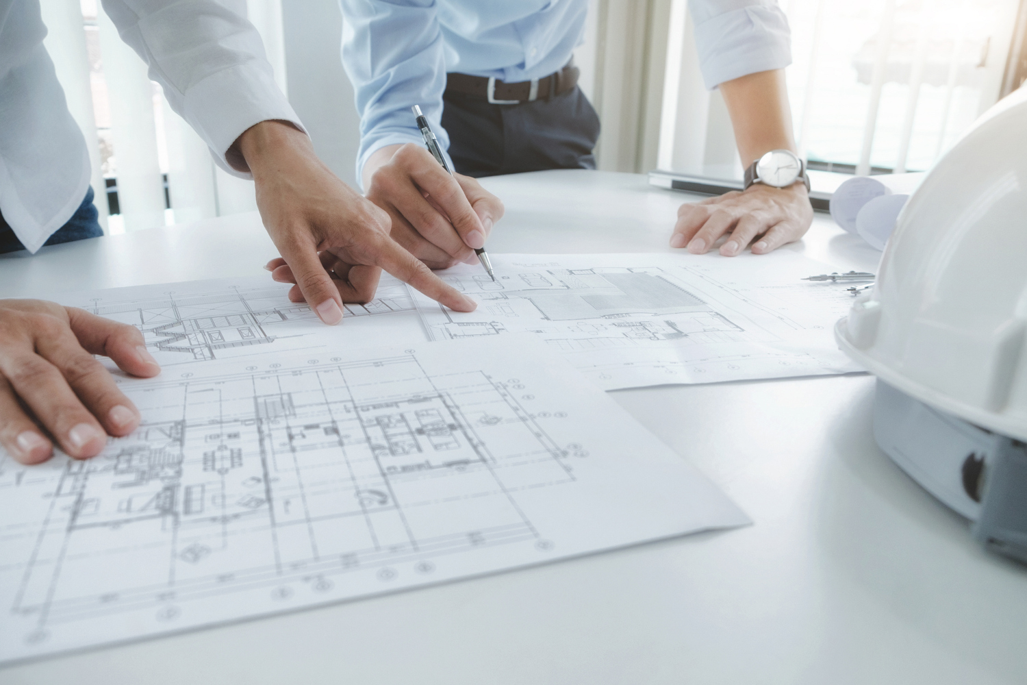 Technical drawing representing project execution and industrial plant engineering